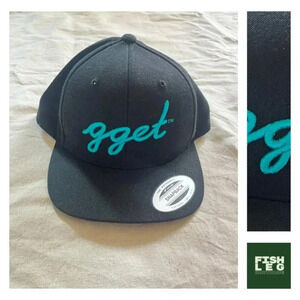 go get 'em tiger | NWT "gget" Logo Embroidered Snapback - Black &. Turquoise